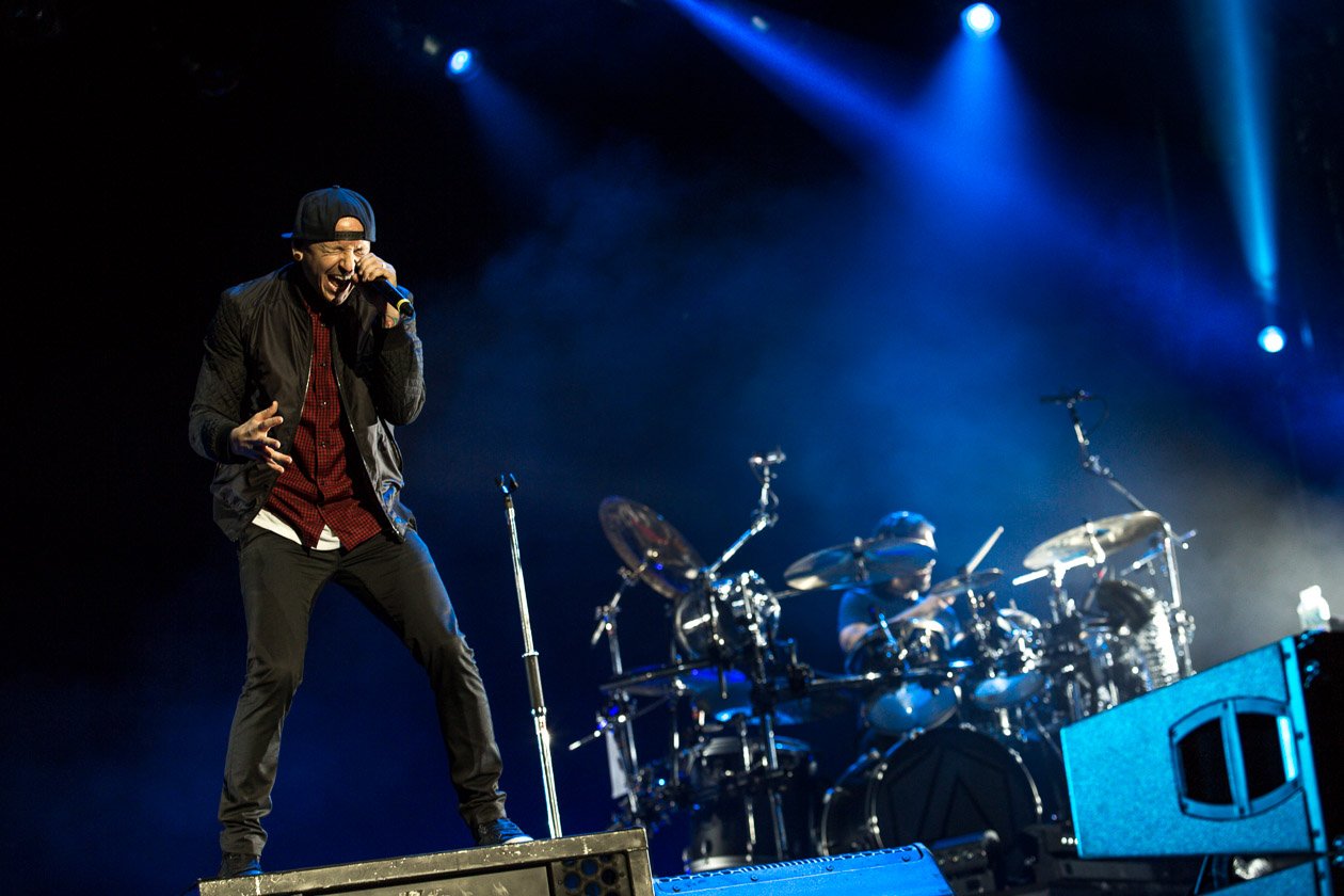 Linkin Park – Headliner am Samstag in Scheeßel. – Chester und Drummer Rob Bourdon.