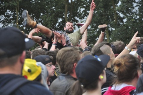 Crowdsurfing.